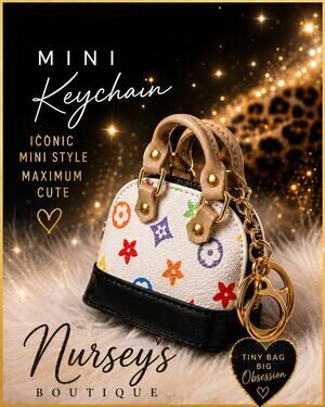 Mini Handbag Bag Charm Keychain Coin Purse Multicolor Zip Pouch NWT